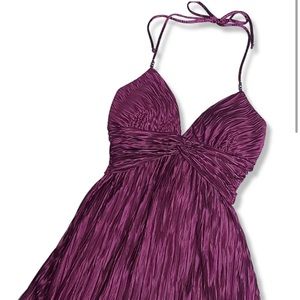 Burgundy/Wine Mini Halter Dress